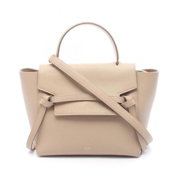 Celine BELT BAG MICRO Belt Bag, Micro Handbag, Leather, Women's, Beige - Picture 1 of 12